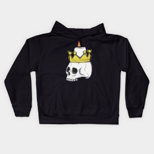 King skull with burning candle Kids Hoodie